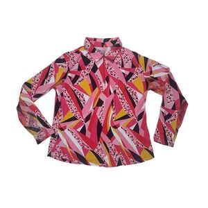 IBKÜL Women's Brianna Watermelon Long Sleeve Mock Neck UPF 50 Performance Top XL